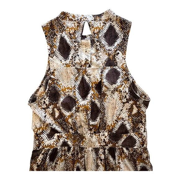 Maeve by Anthropologie Snake-Printed Maxi Button Front Back Cutout Dress Size 2 - Picture 4 of 13